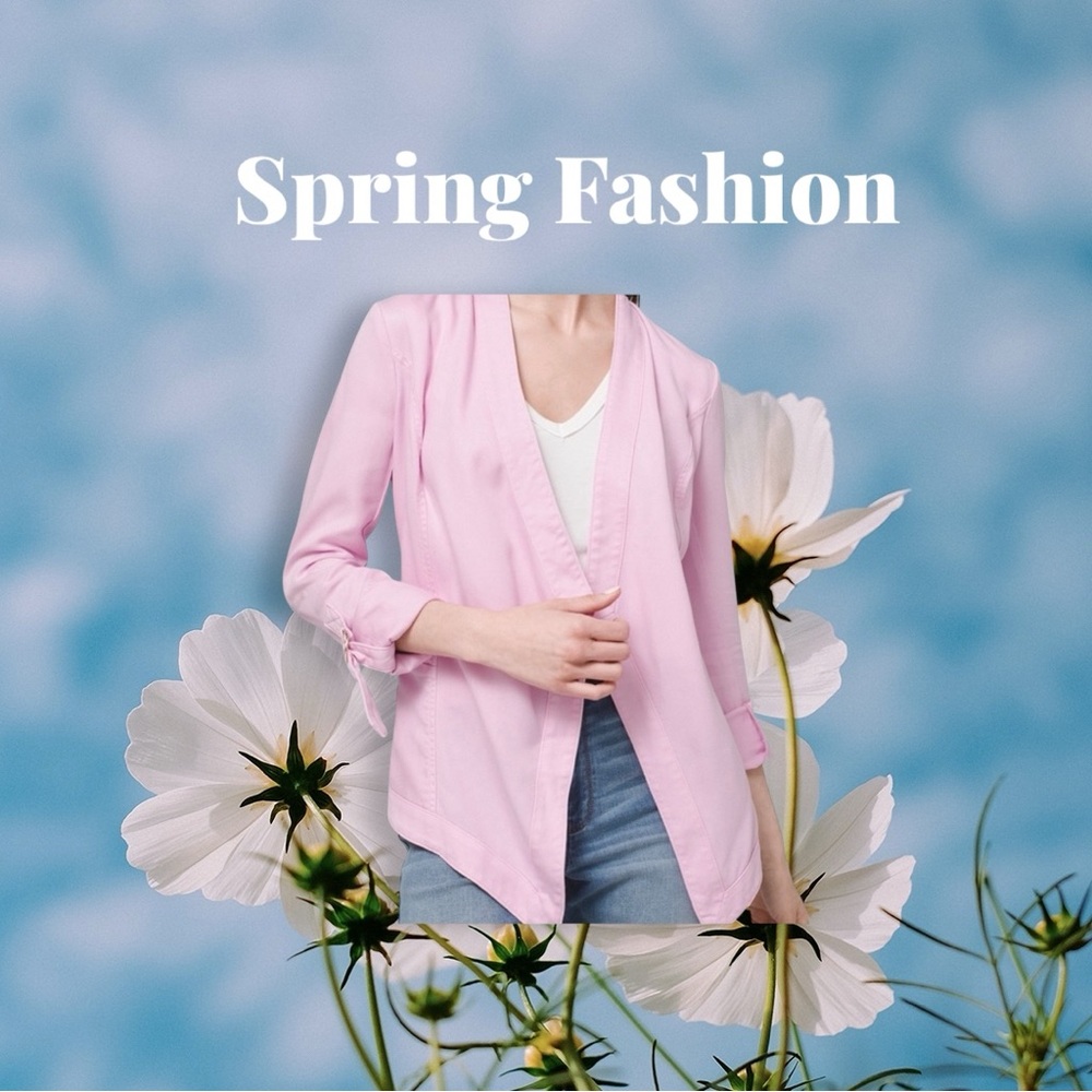 White House Black Market Pink Blazer with Collarless Design and Ruched Sleeves